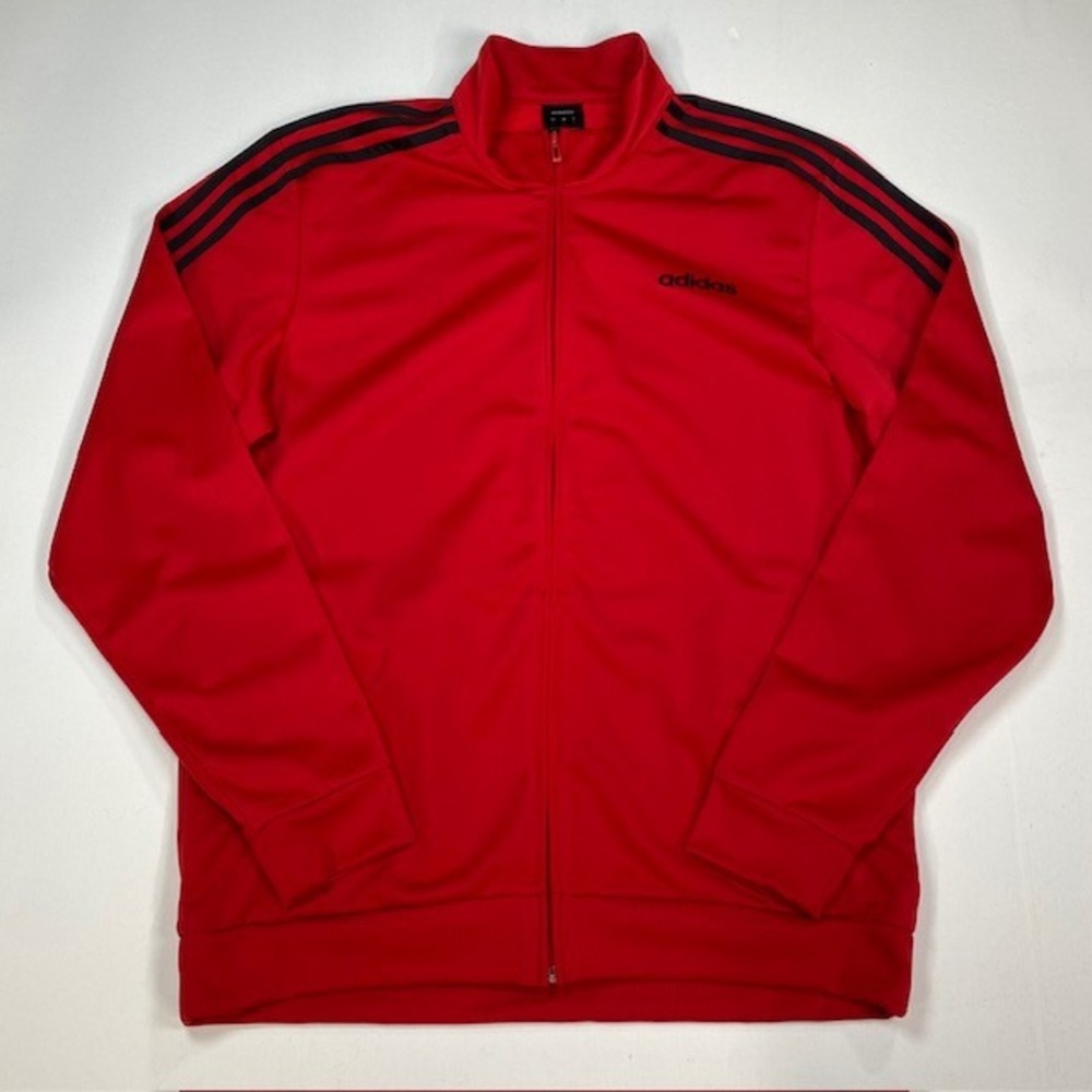 Adidas Mens Essentials 3-Stripes Track Jacket Red Black EB3991 Size Large